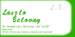 laszlo belovay business card